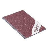 Gepersonaliseerde glitters notitieboek (Rechterzijde)