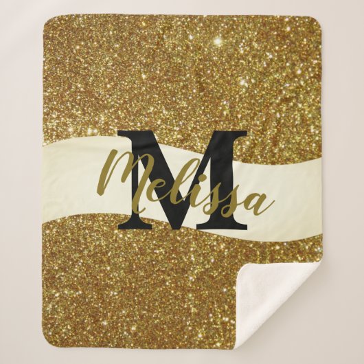 Gepersonaliseerde glitters  sherpa deken (Voorkant)