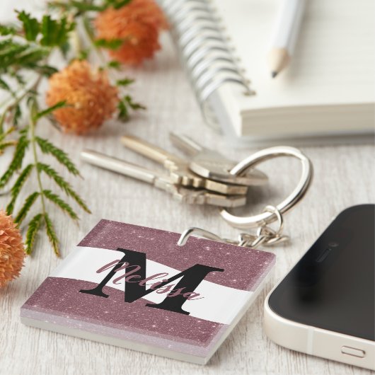 Gepersonaliseerde glittersleutelhanger sleutelhanger (Voorkant Rechts)