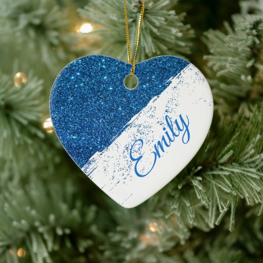 Gepersonaliseerde glitterspray keramisch ornament (Boom)