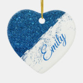 Gepersonaliseerde glitterspray keramisch ornament (Voorkant)