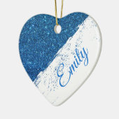 Gepersonaliseerde glitterspray keramisch ornament (Links)