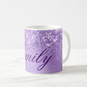 Gepersonaliseerde Glittery Lavender Folie Koffiemok (Voorkant rechts)
