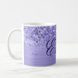 Gepersonaliseerde Glittery Periwinkle Folie Koffiemok