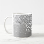 Gepersonaliseerde Glittery Silver Foil Koffiemok (Links)