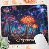 Gepersonaliseerde gloeiende paddenstoel muismat