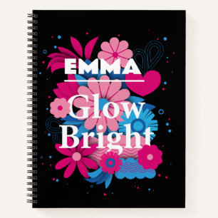 Gepersonaliseerde Glow Bright Floral Aangepaste na Notitieboek