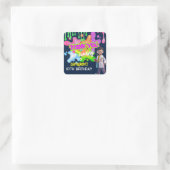 Gepersonaliseerde Glow Slime Science Party Favorie Vierkante Sticker (Tas)