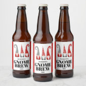 Gepersonaliseerde Gnome Brew Kerstmis Zweedse gnom Bier Etiket (Flessen)