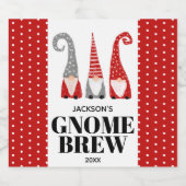 Gepersonaliseerde Gnome Brew Kerstmis Zweedse gnom Bier Etiket (Enkel label)