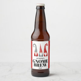Gepersonaliseerde Gnome Brew Kerstmis Zweedse gnom Bier Etiket