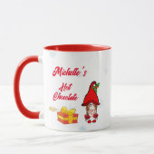Gepersonaliseerde Gnome Meisje Hot Chocolate Mok (Links)