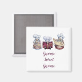 Gepersonaliseerde gnome Sweet Gnome Baking Gnomen Magneet (Voorkant / Achterkant)