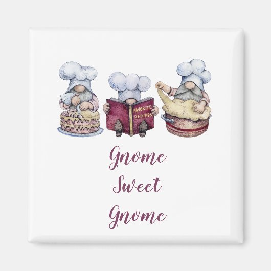 Gepersonaliseerde gnome Sweet Gnome Baking Gnomen Magneet (Voorkant)