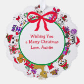 Gepersonaliseerde Gnomen en Kerst Snoep Ornament Kaart (Achterkant)