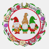 Gepersonaliseerde Gnomen en Kerst Snoep Ornament Kaart (Voorkant)