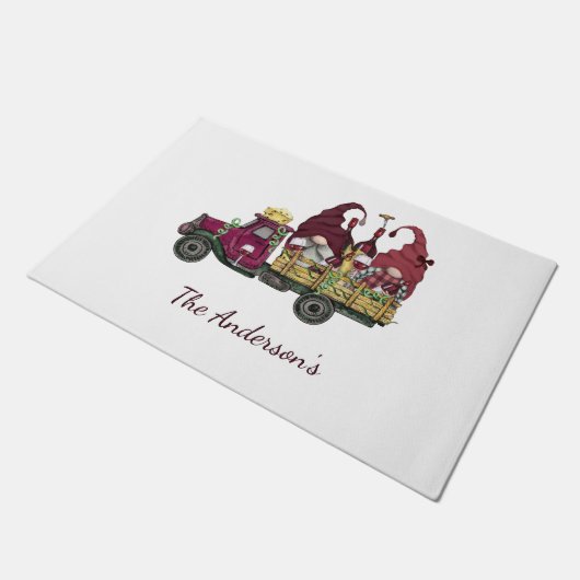 Gepersonaliseerde gnomen in Wine Truck Whimsical T Deurmat (Schuin)