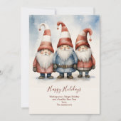 Gepersonaliseerde Gnomen Kerstvakantie Kaart (Voorkant)