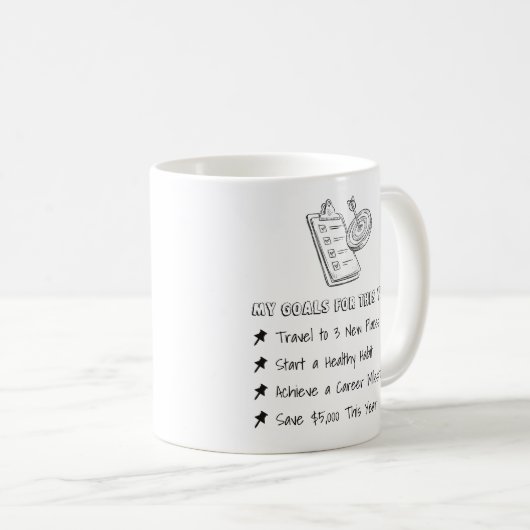 Gepersonaliseerde Goal Tracker Mok (Voorkant rechts)