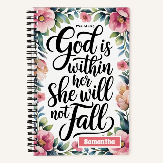 Gepersonaliseerde God bevindt zich in haar Christe Notitieboek (Voorkant)