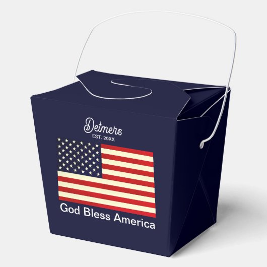 Gepersonaliseerde God Bless America vlag Bedankdoosjes (Voorkant)