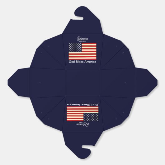 Gepersonaliseerde God Bless America vlag Bedankdoosjes (Ongevouwen)