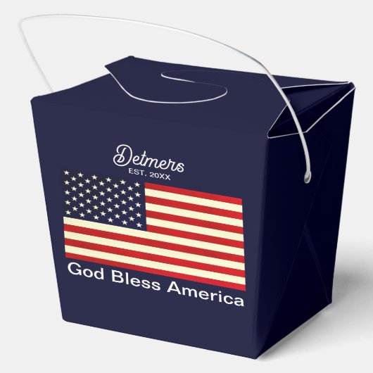 Gepersonaliseerde God Bless America vlag Bedankdoosjes (Achterkant)