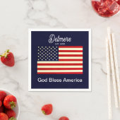 Gepersonaliseerde God Bless America vlag Servet (Insitu)