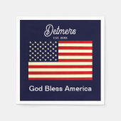 Gepersonaliseerde God Bless America vlag Servet (Voorkant)
