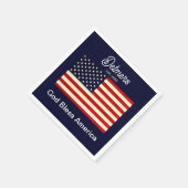 Gepersonaliseerde God Bless America vlag Servet (Hoek)