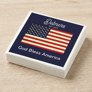 Gepersonaliseerde God Bless America vlag Servet