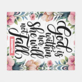 Gepersonaliseerde God is binnenin haar Christelijk Fleece Deken (Voorkant (Horizontaal))