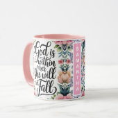 Gepersonaliseerde God is binnenin haar Christelijk Mok (Voorkant links)