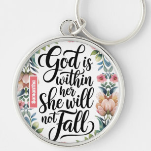 Gepersonaliseerde God is binnenin haar Christelijk Sleutelhanger
