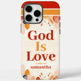 Gepersonaliseerde God is liefde Boho Christelijk iPhone 16 Pro Max Hoesje