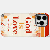 Gepersonaliseerde God is liefde Boho Christelijk Case-Mate iPhone Case (Achterkant (horizontaal))