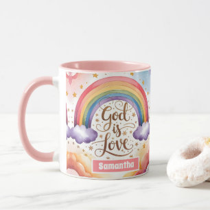 Gepersonaliseerde God is Liefde Boho Christelijke Mok