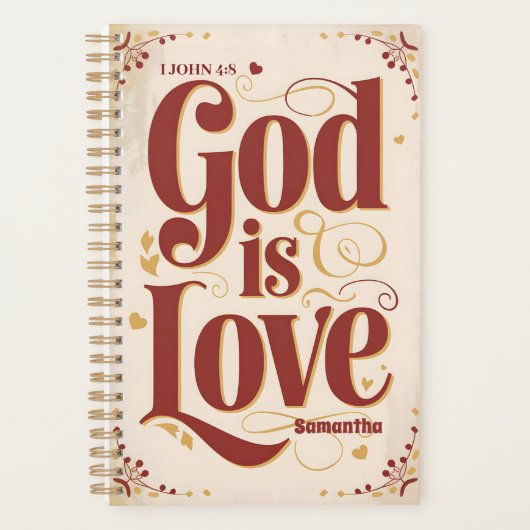Gepersonaliseerde God is liefde Christelijk Planner (Voorkant)