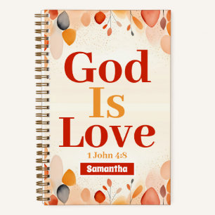 Gepersonaliseerde God Is Love Boho Christelijke Da Notitieboek