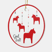 Gepersonaliseerde God jul! Christmas Dala Paard Keramisch Ornament (Links)
