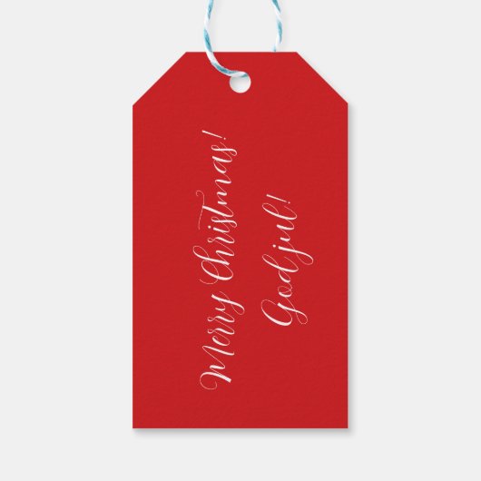 Gepersonaliseerde God jul! Dala Horse Cadeaulabel (Achterkant)