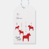 Gepersonaliseerde God jul! Dala Horse Cadeaulabel (Achterkant)