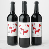 Gepersonaliseerde God jul! Dala Paard Wijn Label Wijn Etiket (Flessen)