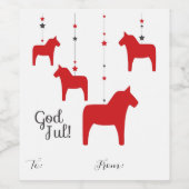 Gepersonaliseerde God jul! Dala Paard Wijn Label Wijn Etiket (Enkel label)