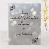 Gepersonaliseerde goddochter Birthday Kaart (Gele Bloem)