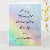 Gepersonaliseerde goddochter Birthday Kaart (Gele Bloem)
