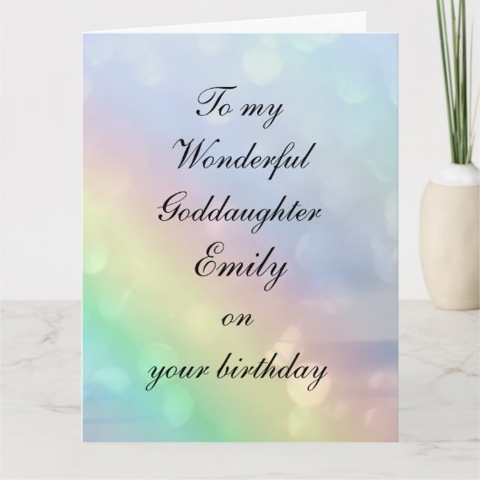 Gepersonaliseerde goddochter Birthday Kaart (Voorkant)