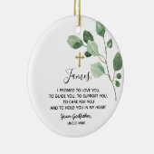 Gepersonaliseerde Godfather Belmise aan Godchild Keramisch Ornament (Rechts)