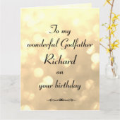 Gepersonaliseerde godfather Birthday Kaart (Gele Bloem)