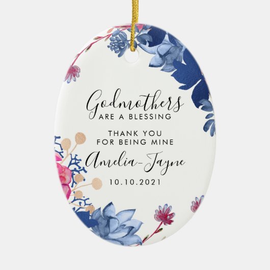 Gepersonaliseerde godmoeder Baptisme Gift Keramisch Ornament (Voorkant)